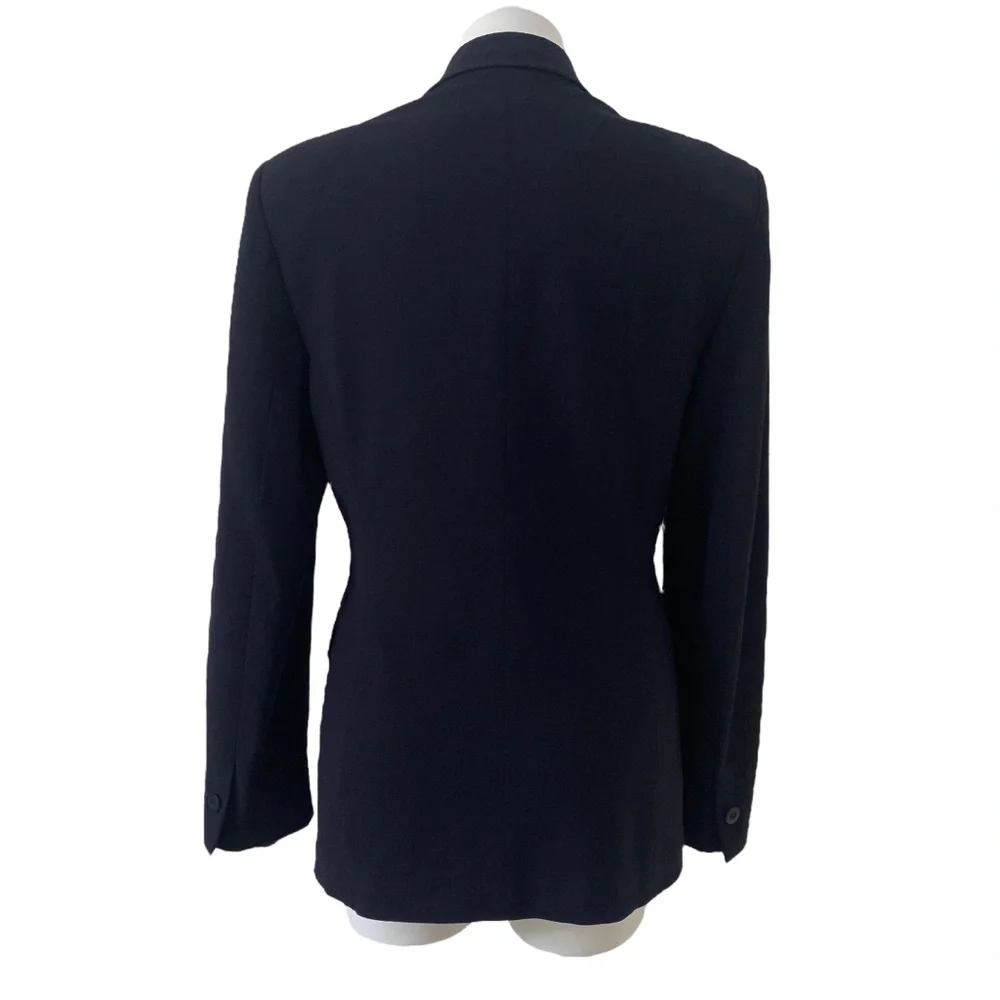 ESCADA wool navy black blazer jacket sz 38 - business casual - formal - stretchy - Picture 5 of 13